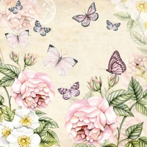 Servilleta Mariposas Crema A681