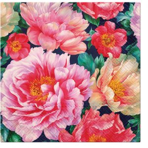 Servilleta Peonias Florecientes W100