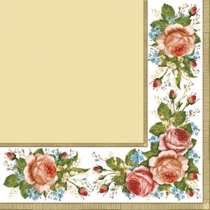 Servilleta Rosas Vintage Crema M071