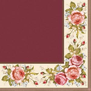 Servilleta Rosas Vintage Rojo M072