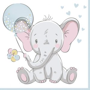 Servilleta Bebé Elefante Azul M330