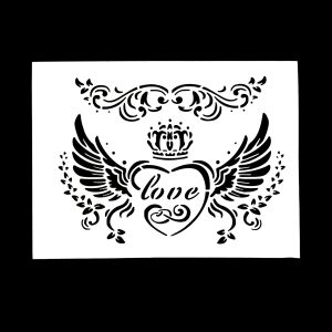 Stencil Corazón con alas STE112