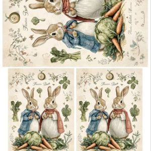 Papel Decoupage Pareja de Conejos
