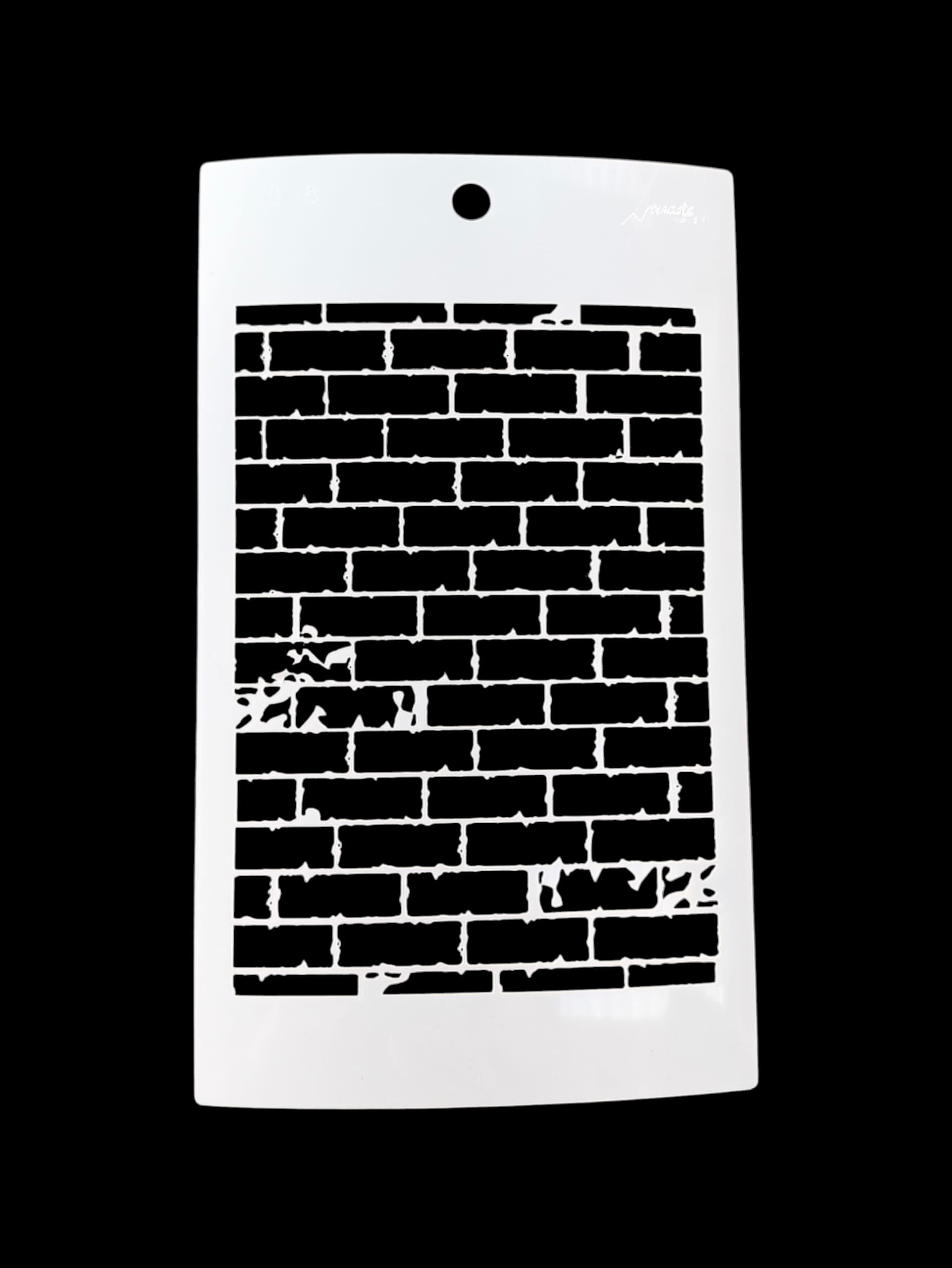 Stencil for a detailed brick pattern.