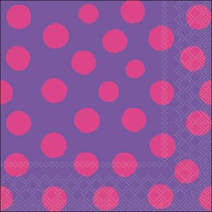 Servilleta Lunares Fucsia y Morado A3435