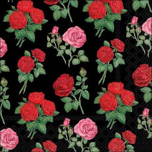 Servilleta Rositas Negro A3560