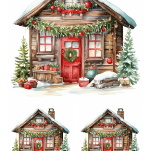 Papel Decoupage Casa Navideña 1