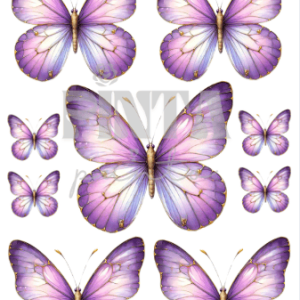 Lámina Transfer 20X30 Mariposas moradas