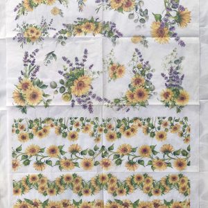Lamina de Seda Girasoles 50x70