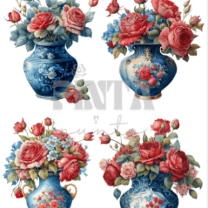 Lámina Transfer 20X30 Jarrones de Rosas