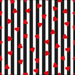Servilleta Corazones negros  A3895