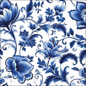 Servilleta  Patrón floral tonos azules A3850
