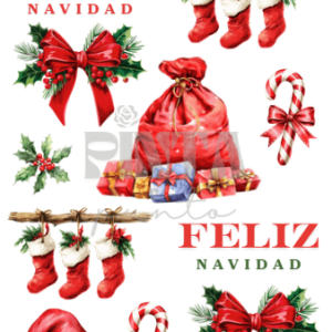 Lámina Transfer 20X30 Feliz Navidad 1