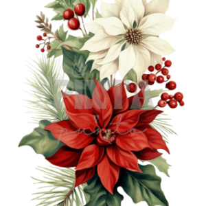 Lámina Transfer 20X30 Flor Navideña