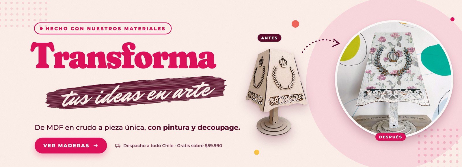 Transforma tus ideas en arte: de MDF en crudo a pieza única, con pintura y decoupage